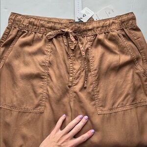 NWT Sanctuary Women’s Size XL Jogger Pants Brown Drawstring Casual Slash Pockets